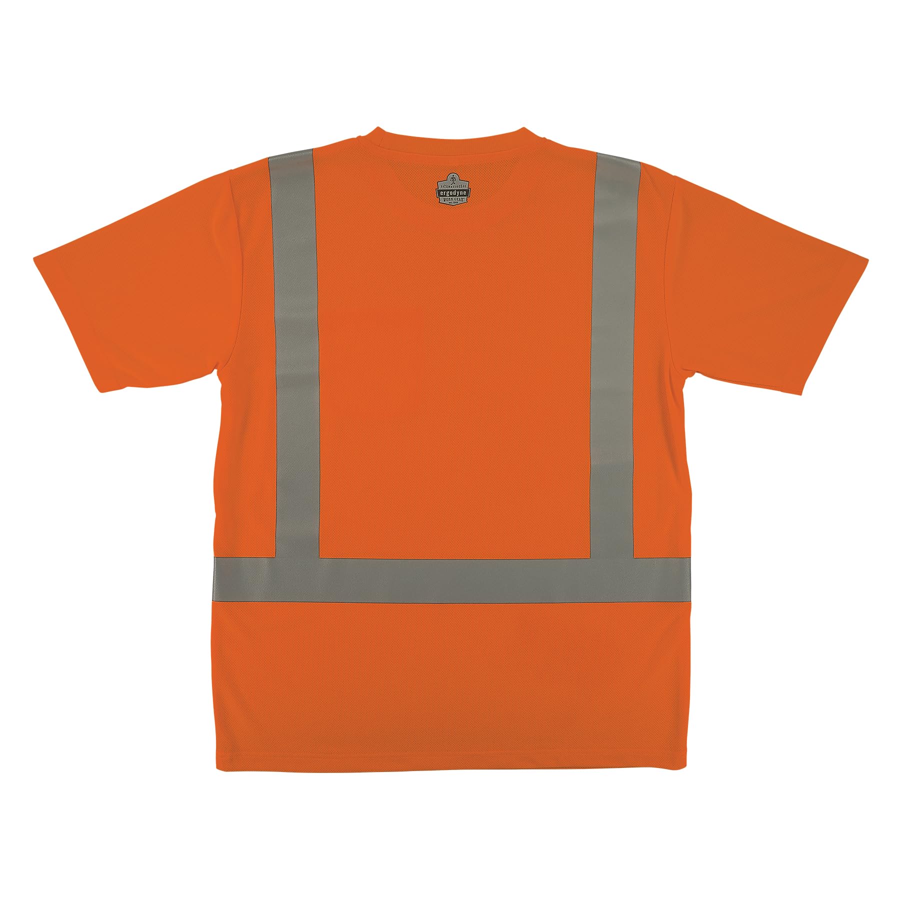 Ergodyne GloWear 8282 fluorescent orange Class 2 hi-vis short-sleeve safety shirt, front view