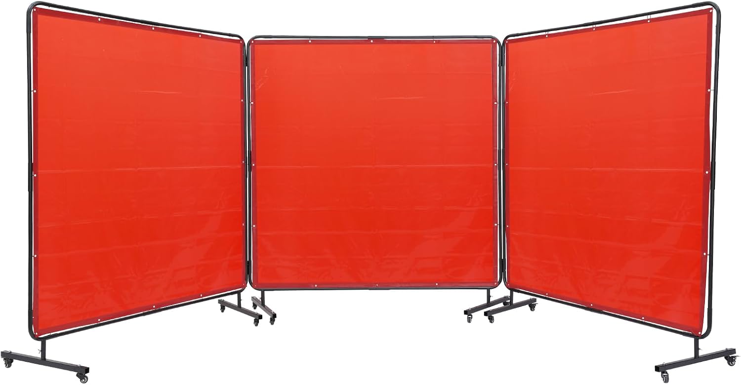 VEVOR Welding Screen with Frame — 6 x 6 Ft, 3 Panel product photo