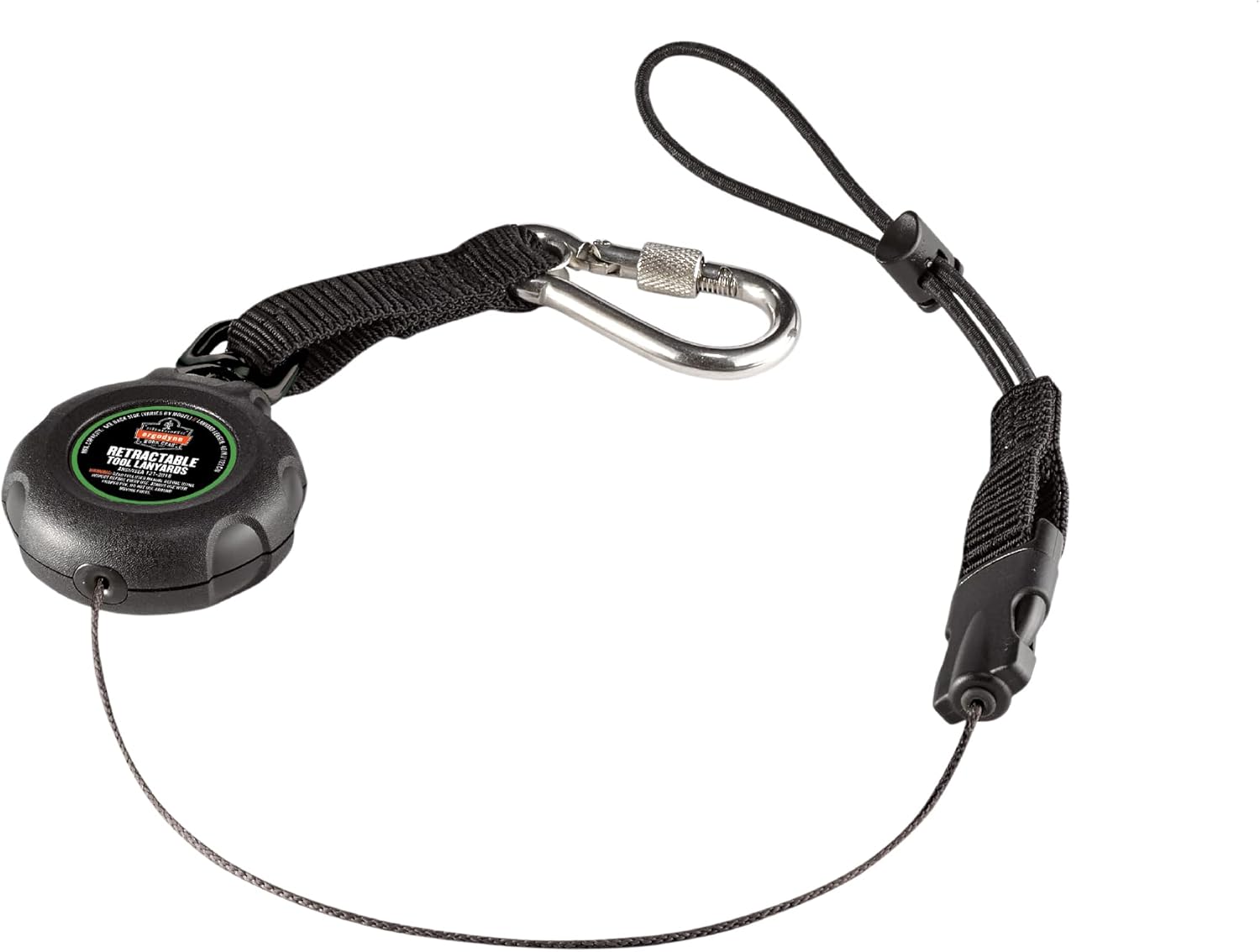 The Squids 3001 small tool lanyard — carabiner-mount retractable reel, 2 lb product photo