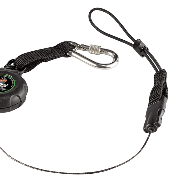 The Squids 3001 small tool lanyard — carabiner-mount retractable reel, 2 lb product photo