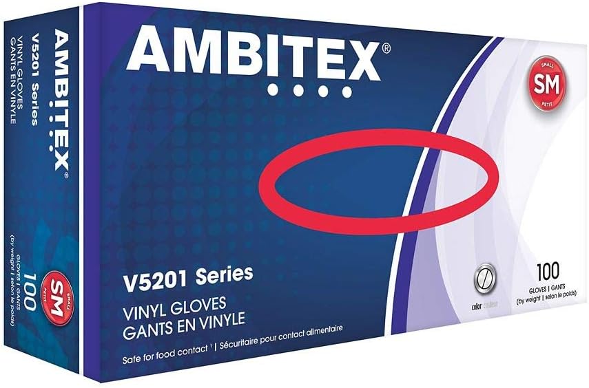Ambitex Vinyl Gloves by Tradex, Powder-Free & Latex-Free product photo