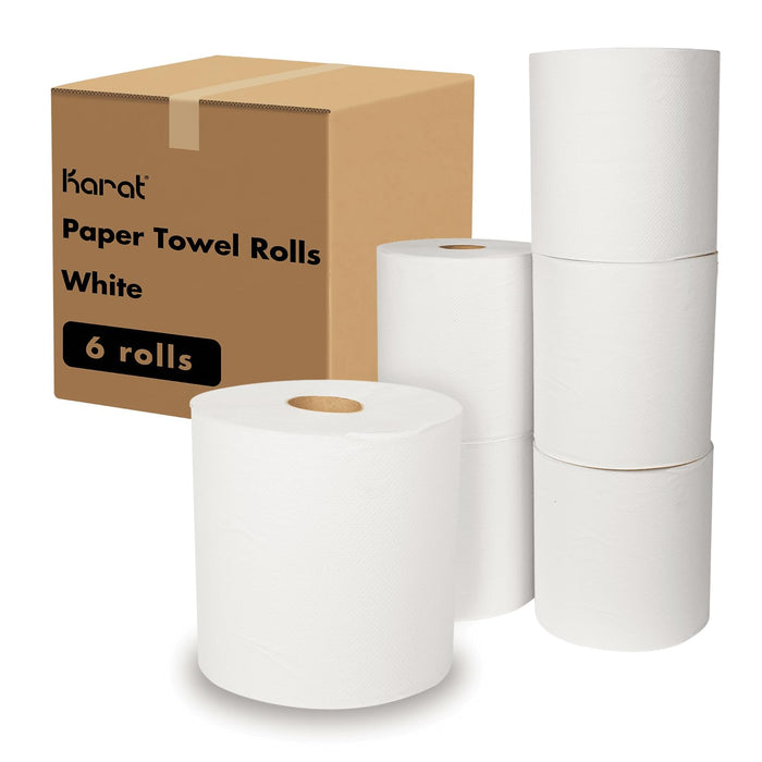 Karat White Commercial Paper Towel Rolls — 6-Pack product photo