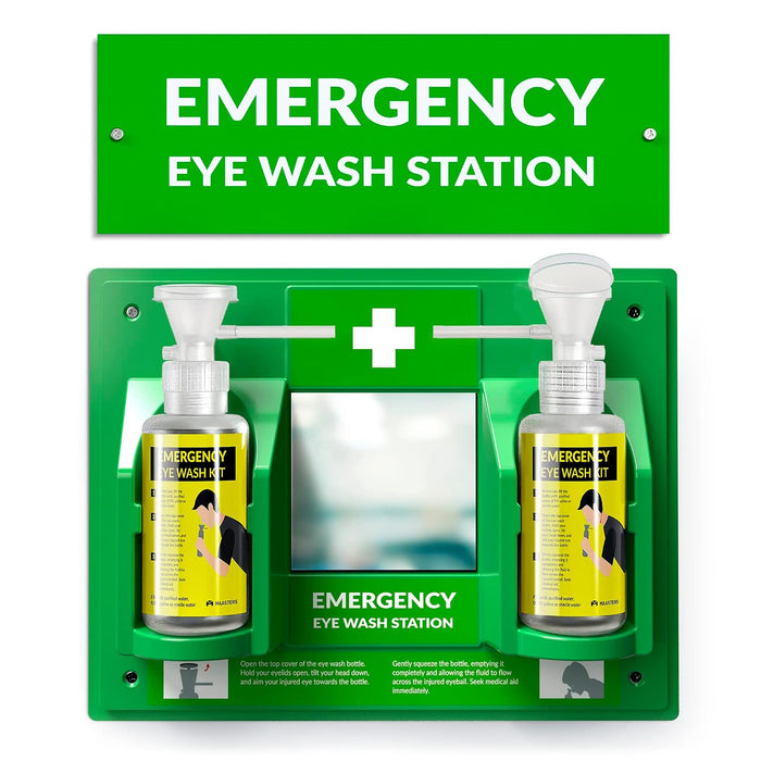 MAASTERS Portable Eye Wash Station — BPA-Free Wall-Mount Personal Eyewash (Bottles Empty, Solution Not Include product photo