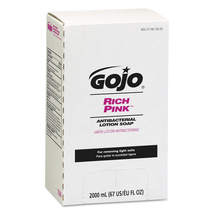 GOJO Rich Pink Antibacterial Lotion Soap — 2000 mL, 4-Case product photo