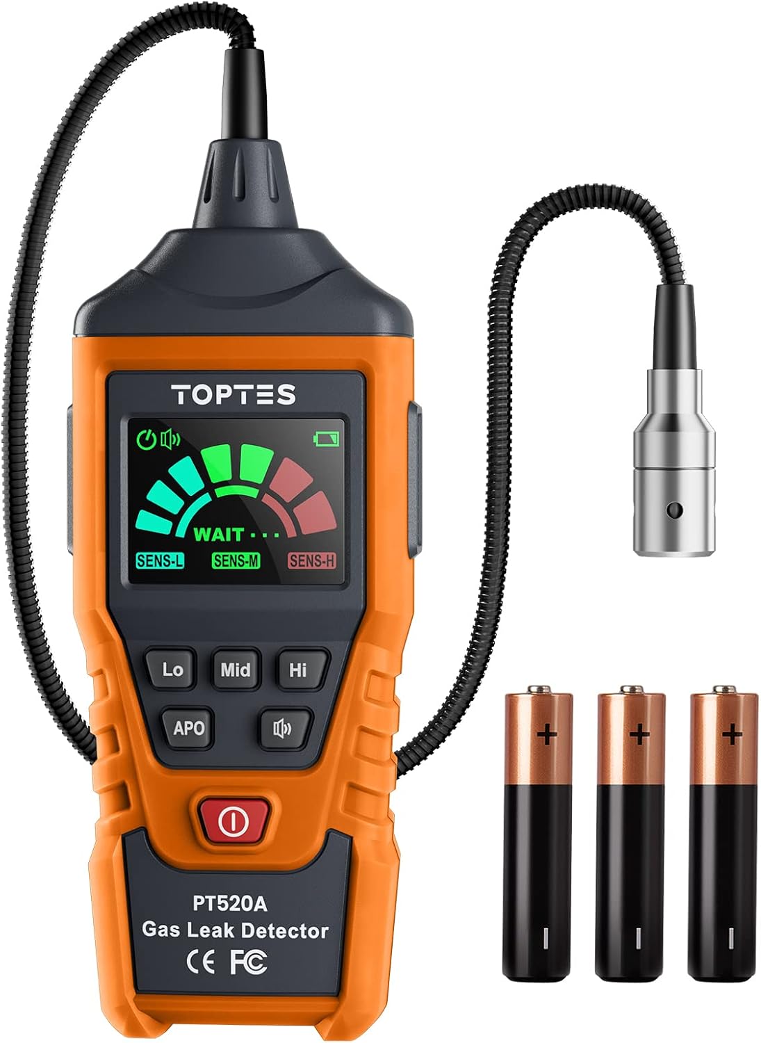 TopTes PT520A Gas Leak Detector — 17-Inch Gooseneck Combustible Sniffer product photo
