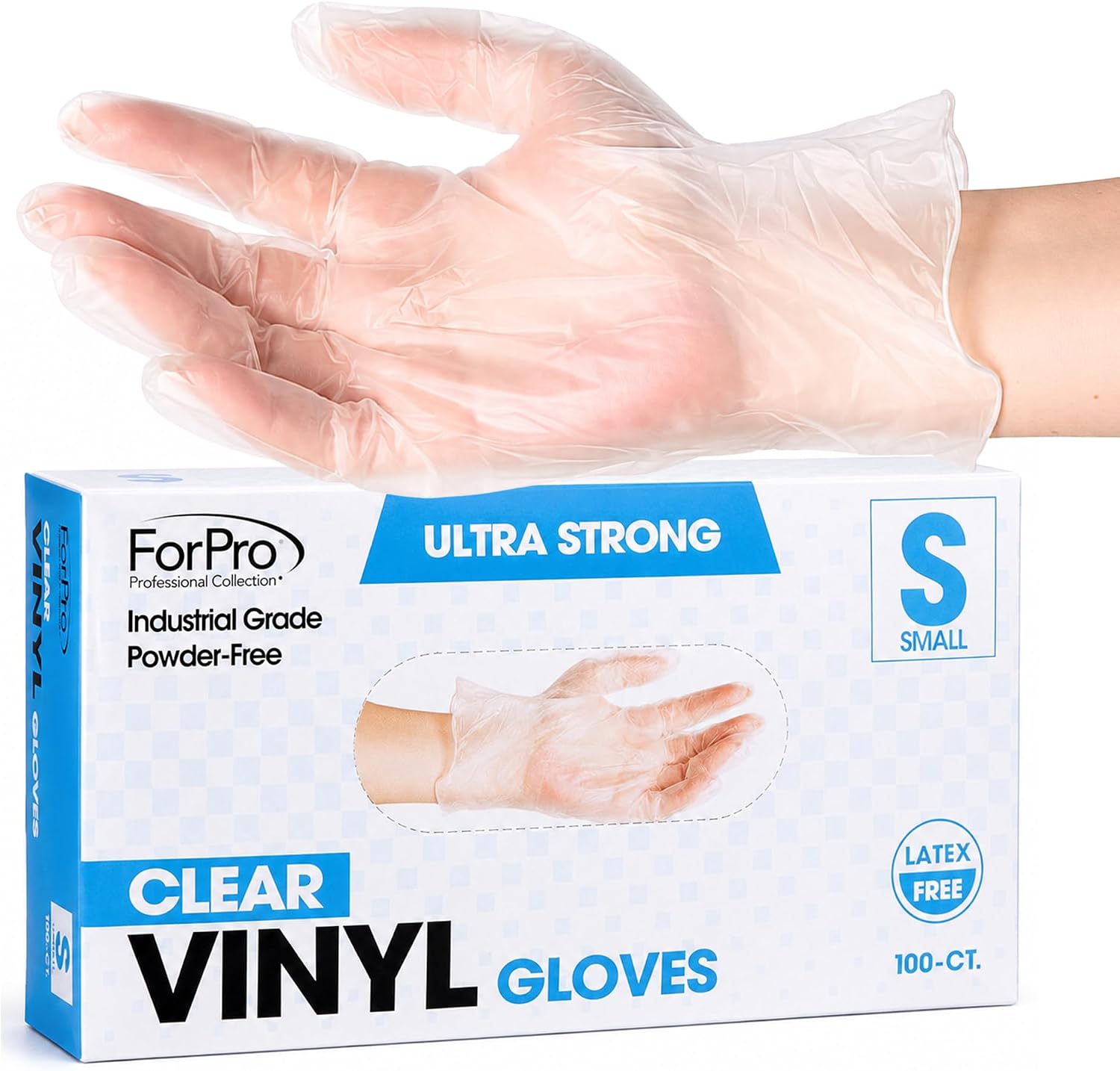 ForPro Industrial Vinyl Gloves, Powder-Free & Latex-Free product photo