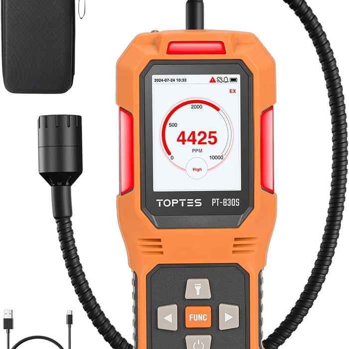 TopTes PT-830S Gas Leak Detector — Color-Display Combustible Sniffer product photo