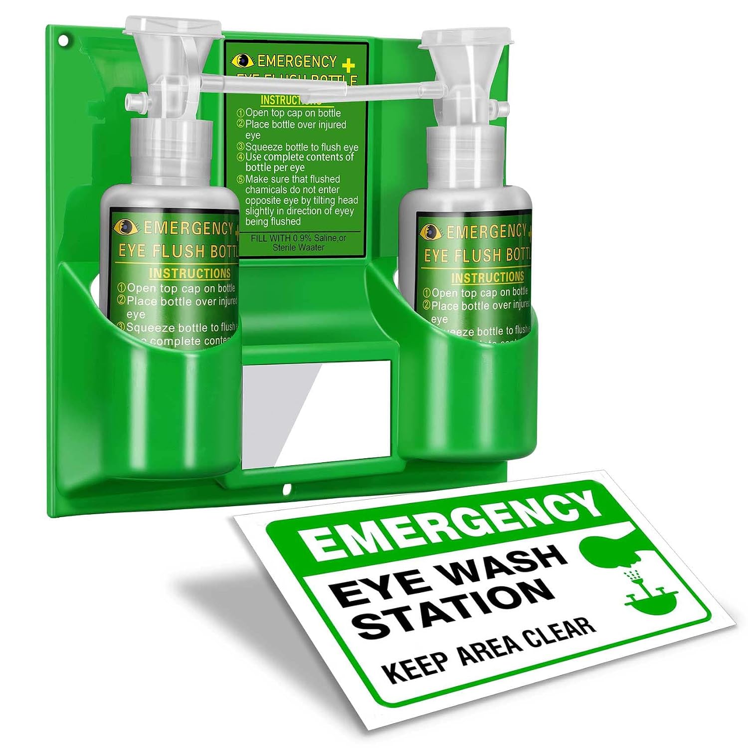 Magula 17oz x2 Portable Eye Wash Station, OSHA-Approved, BPA Free, Wall-Mounted product photo