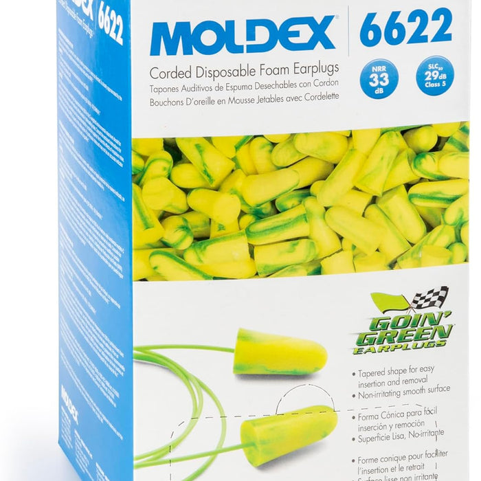 Moldex 6622 Goin Green Corded Earplugs — NRR 33 product photo