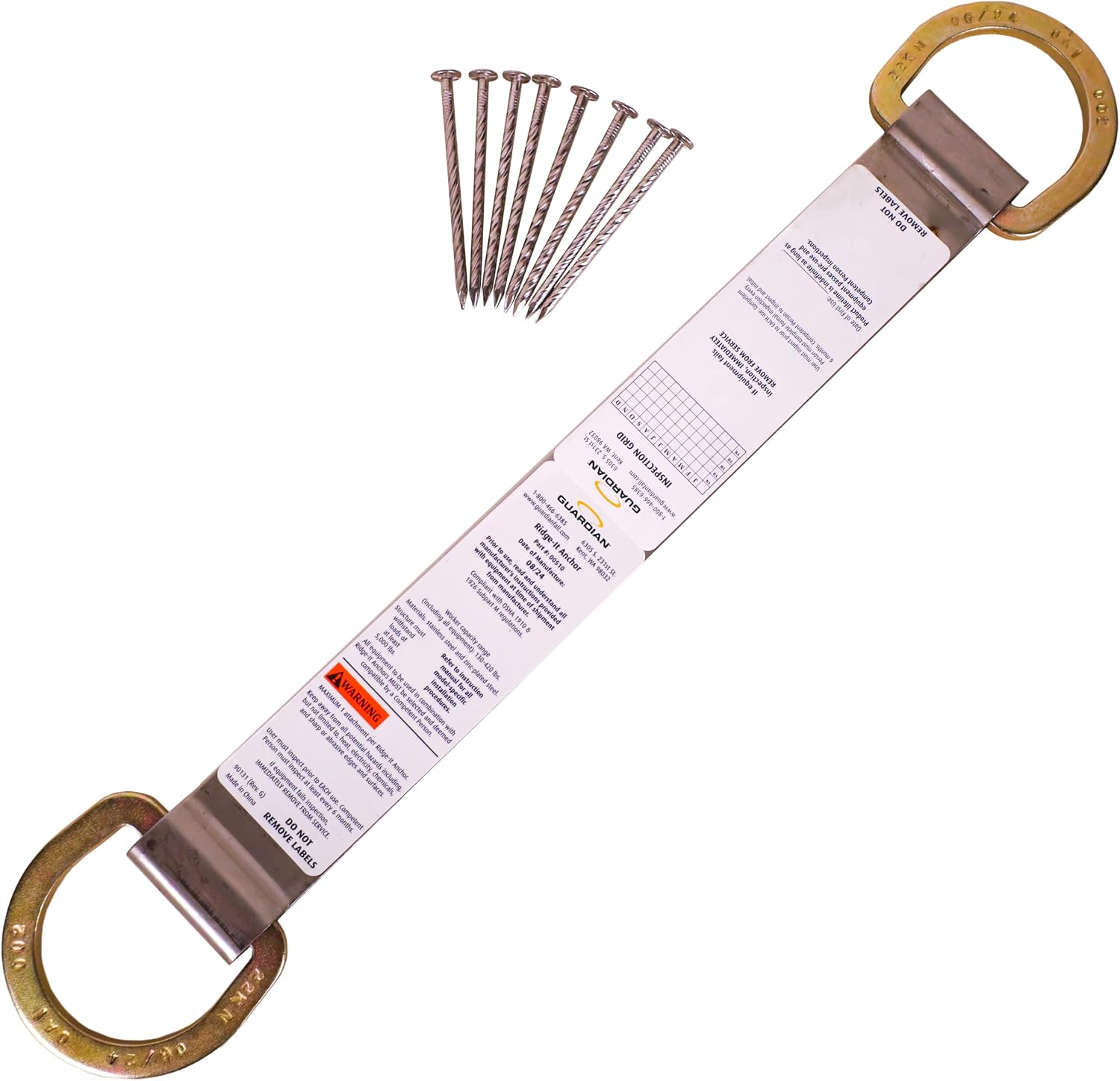 Guardian 00510 Ridge-It Reusable Roof Anchor — Double D-Ring product photo