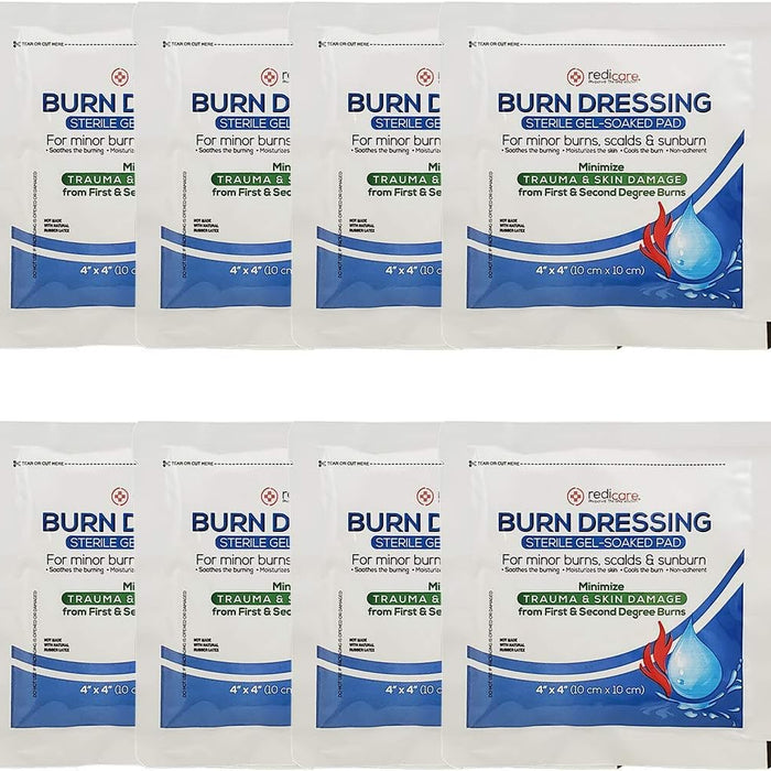 Redicare 8 Pack Burn Gel Dressing 4 x 4 Inch, Burn Care First Aid Treatment product photo