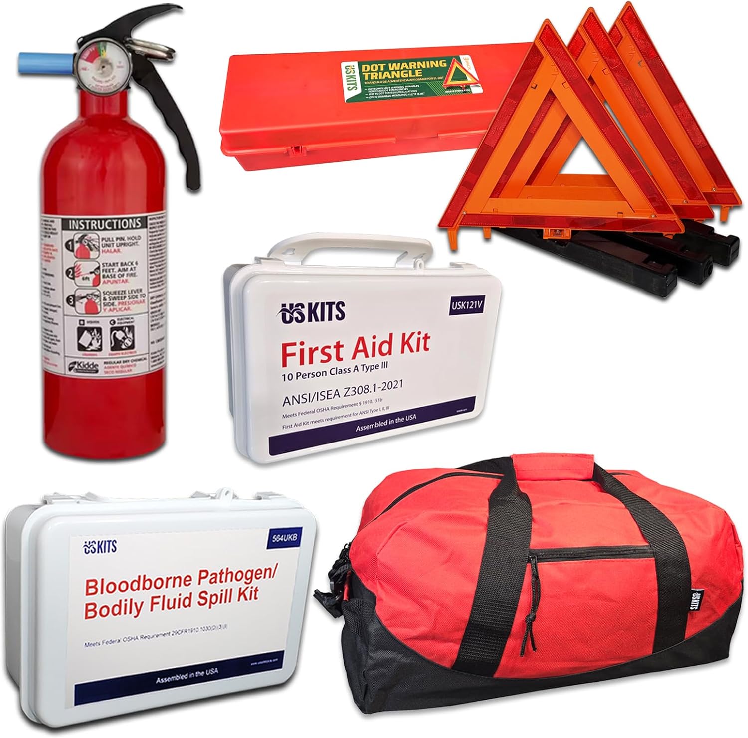 USKITS NEMT DOT OSHA Compliant All-in-One Truck Safety Kit product photo