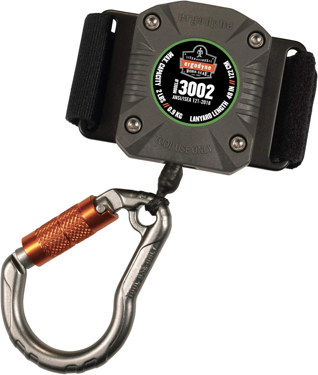 The Squids 3002 retractable tool lanyard with locking carabiner product photo