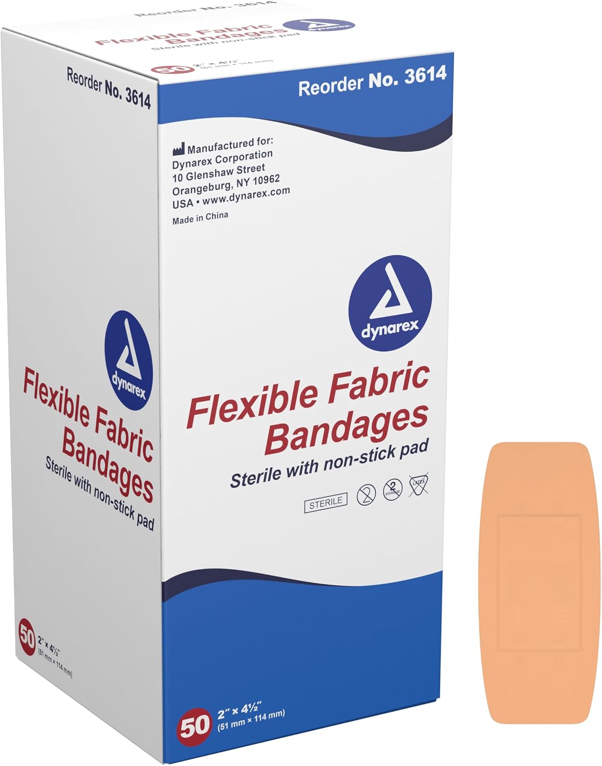 Dynarex 3614 Knuckle Fabric Bandages — Bulk Box product photo