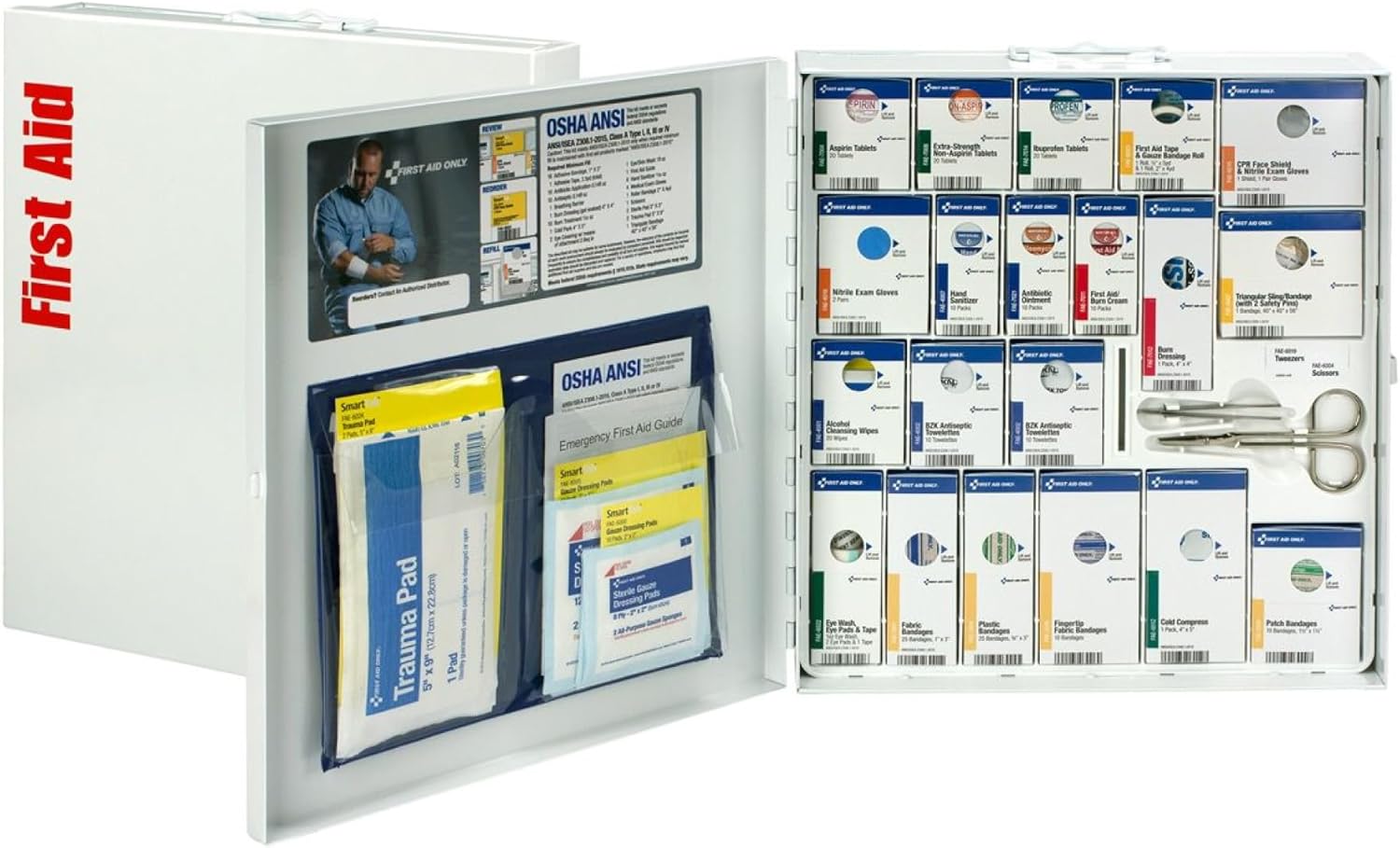 First Aid Only 746000 SmartCompliance A+ First Aid Cabinet — 50-Person, Metal, 241 Pieces product photo