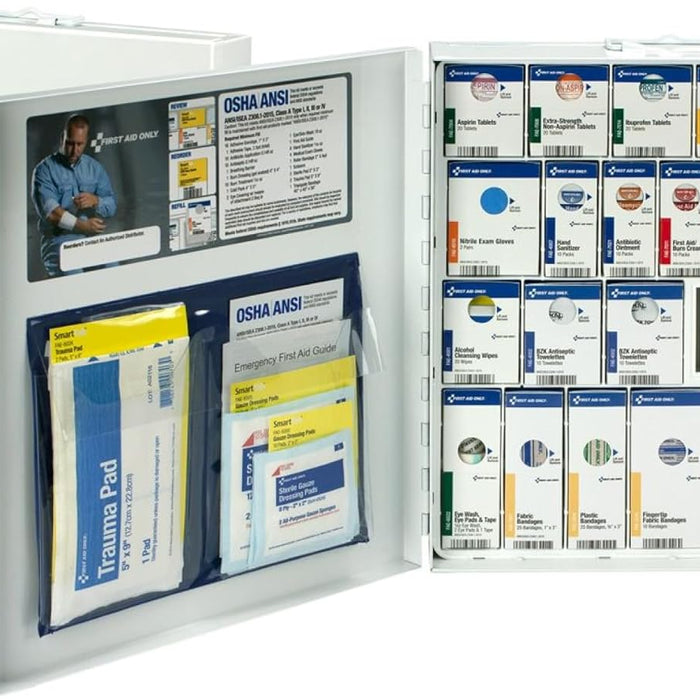 First Aid Only 746000 SmartCompliance A+ First Aid Cabinet — 50-Person, Metal, 241 Pieces product photo
