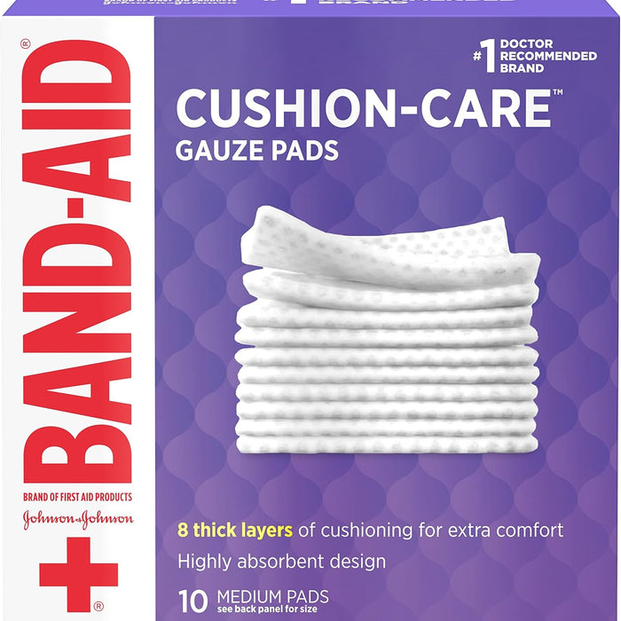 Band-Aid Brand Cushion Care Non-Stick Gauze Pads, Individually-Wrapped product photo