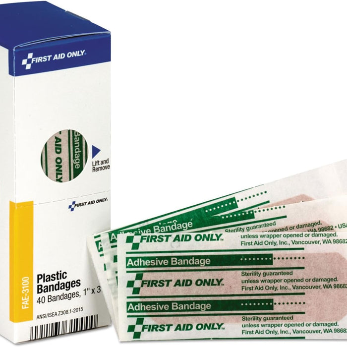 First Aid Only FAE-3100 SmartCompliance Refill Plastic Adhesive Bandages product photo