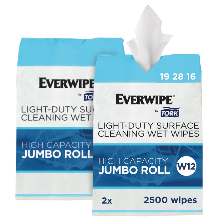 Everwipe by Tork Light-Duty Surface Wet Wipes, Jumbo Rolls — 2 x 2,500 (192816) product photo