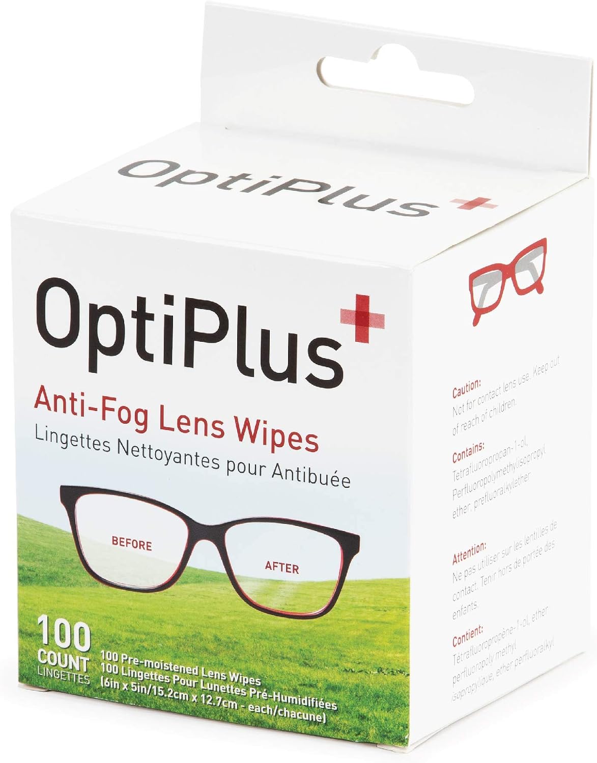 OptiPlus Anti-Fog Pre-Moistened Cleaning Wipes product photo