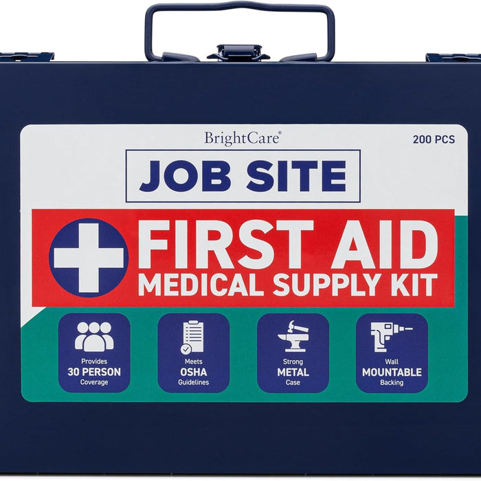 BrightCare First Aid Kit for Job Site, Construction & Contractor, Metal Case, 200 Piece product photo