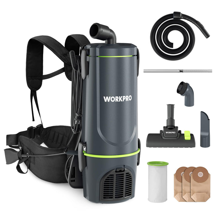 WORKPRO Backpack Vacuum — Commercial 6-Quart product photo