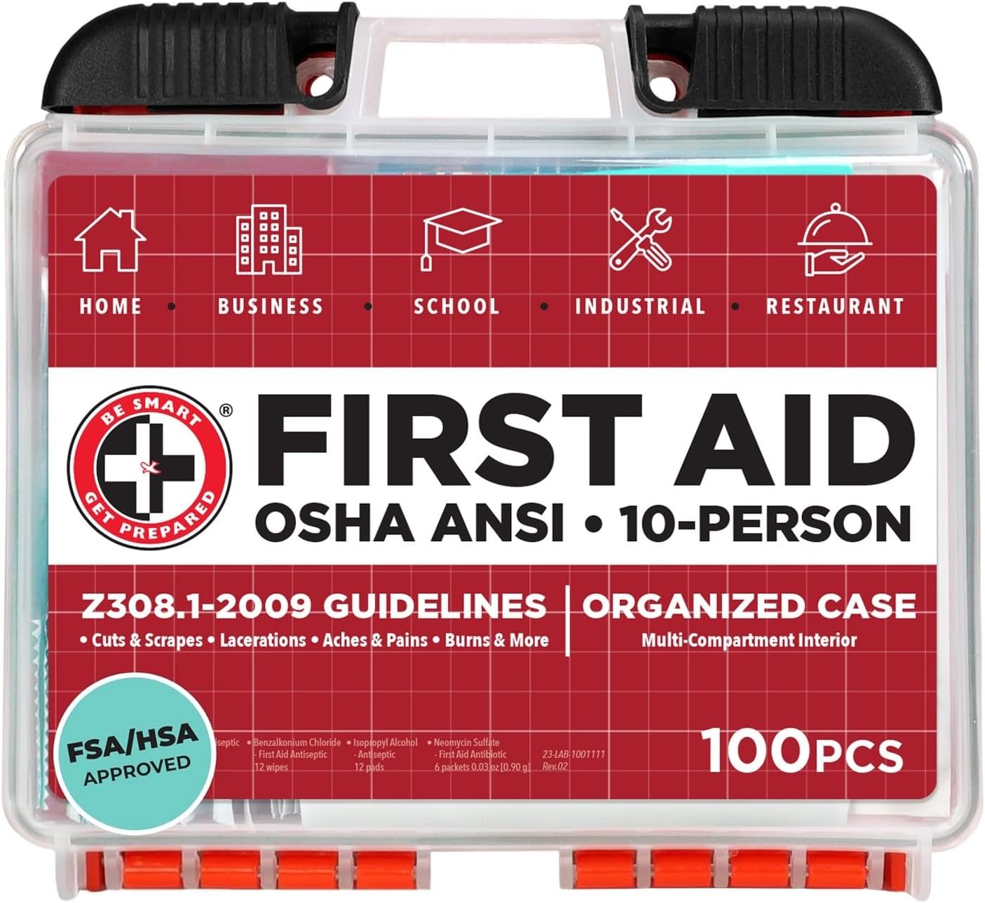 Be Smart Get Prepared OSHA ANSI 10-Person First Aid Kit product photo