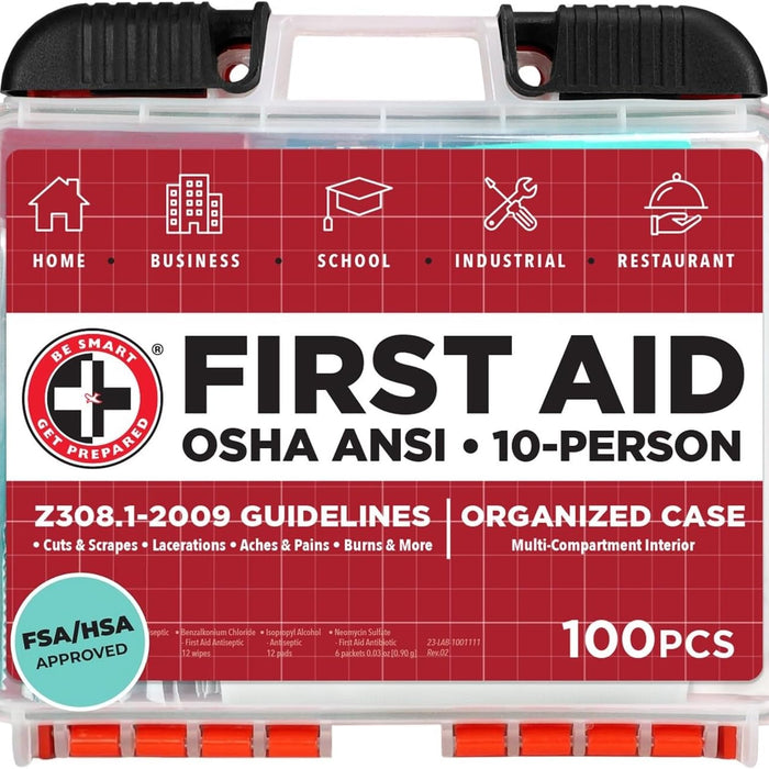 Be Smart Get Prepared OSHA ANSI 10-Person First Aid Kit product photo