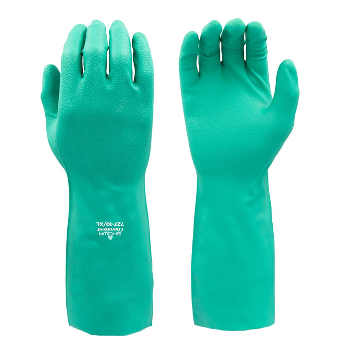 SHOWA 727 Chemical-Resistant Gloves — 15-Mil Unlined Nitrile, 13-Inch product photo