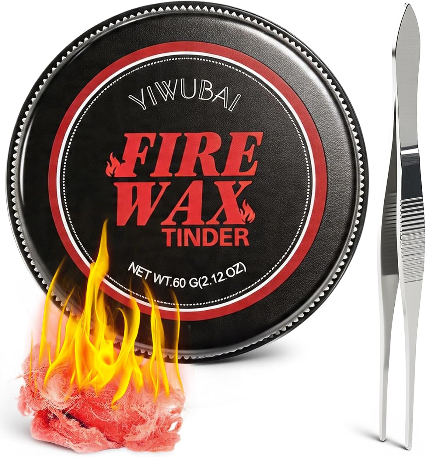 YIWUBAI Survival Fire Starter Kit, Stainless Steel Tweezers product photo