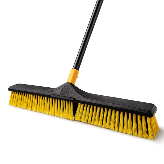 Yocada 24 in Heavy-Duty Push Broom — Stiff Bristles, 65 in Handle product photo