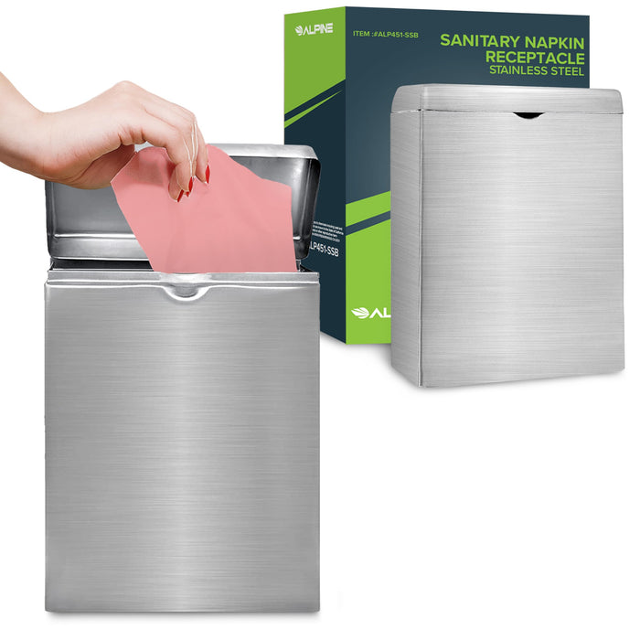 Alpine Sanitary Napkin Receptacle, Wall Mounted — Commercial Restroom product photo
