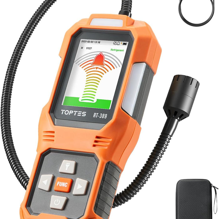 TopTes RT-389 Refrigerant Leak Detector — Rechargeable HVAC Sniffer product photo