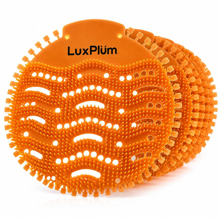 Urinal Screens with Deodorizer, Splash Control, Orange Scent — 10 Pack product photo