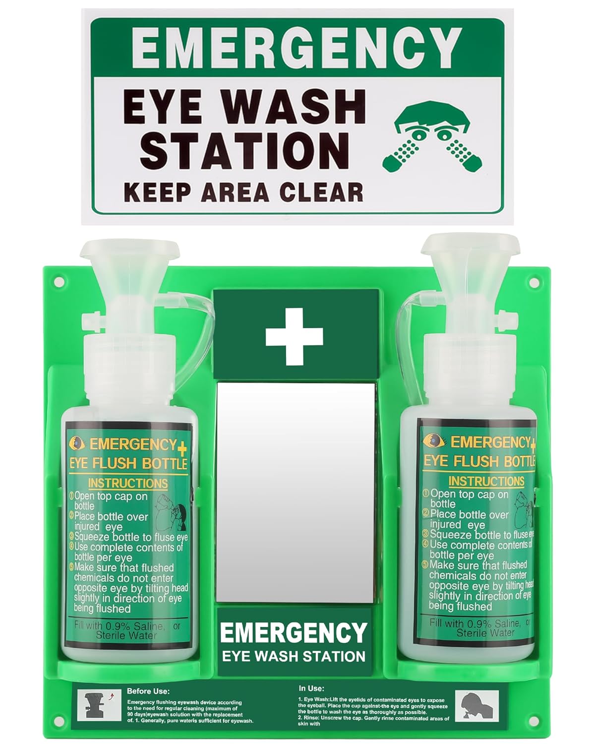 Yzzwer Portable Eyewash Station, OSHA-Approved, Wall-Mounted product photo