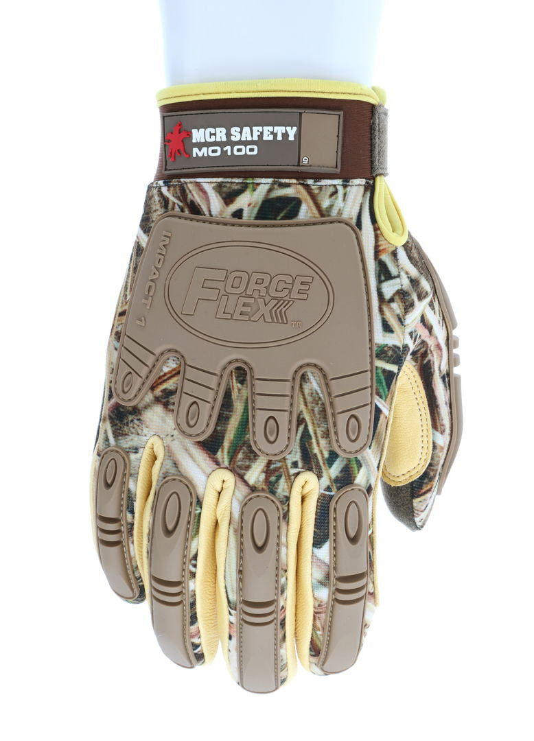 MCR Safety MO100 ForceFlex Impact Gloves, Mossy Oak Camo D3O (Medium) product photo