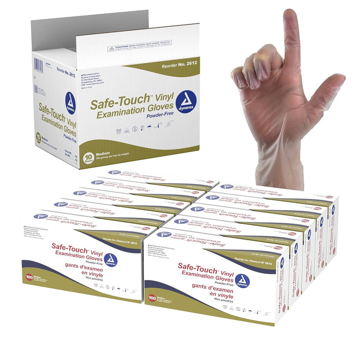 Dynarex Safe-Touch Vinyl Exam Gloves, Powder-Free product photo