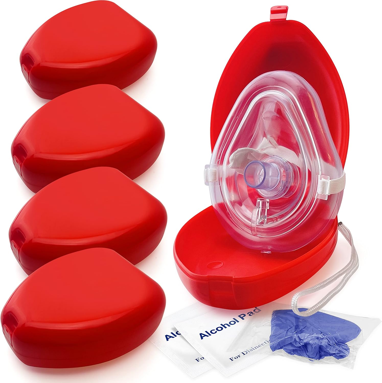 ASA Techmed CPR Mask 5-Pack — One-Way Valve Barriers product photo