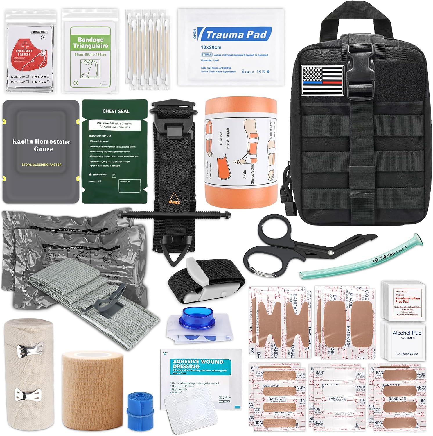 HidroPony 78 Pack IFAK Trauma Kit with Tourniquet, 6-Inch Israeli Bandage product photo