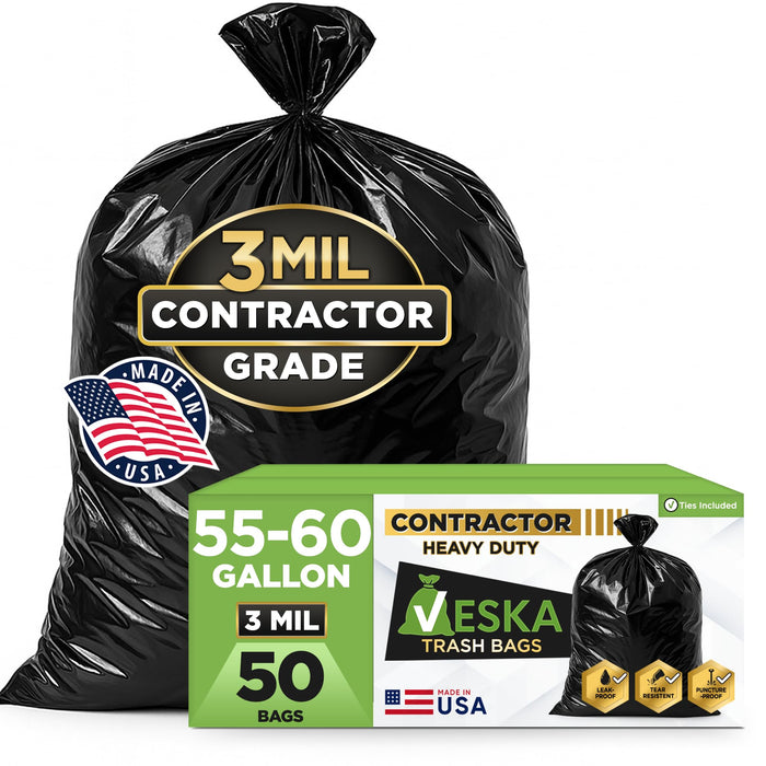 Veska 55 Gallon Contractor Bags — 3 Mil, 50-Count product photo