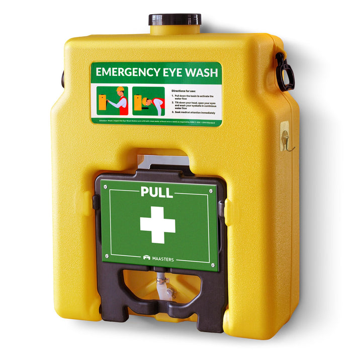 Portable Gravity-Fed Eyewash Station — 14 Gallon, Wall Mount, Dual Spray product photo