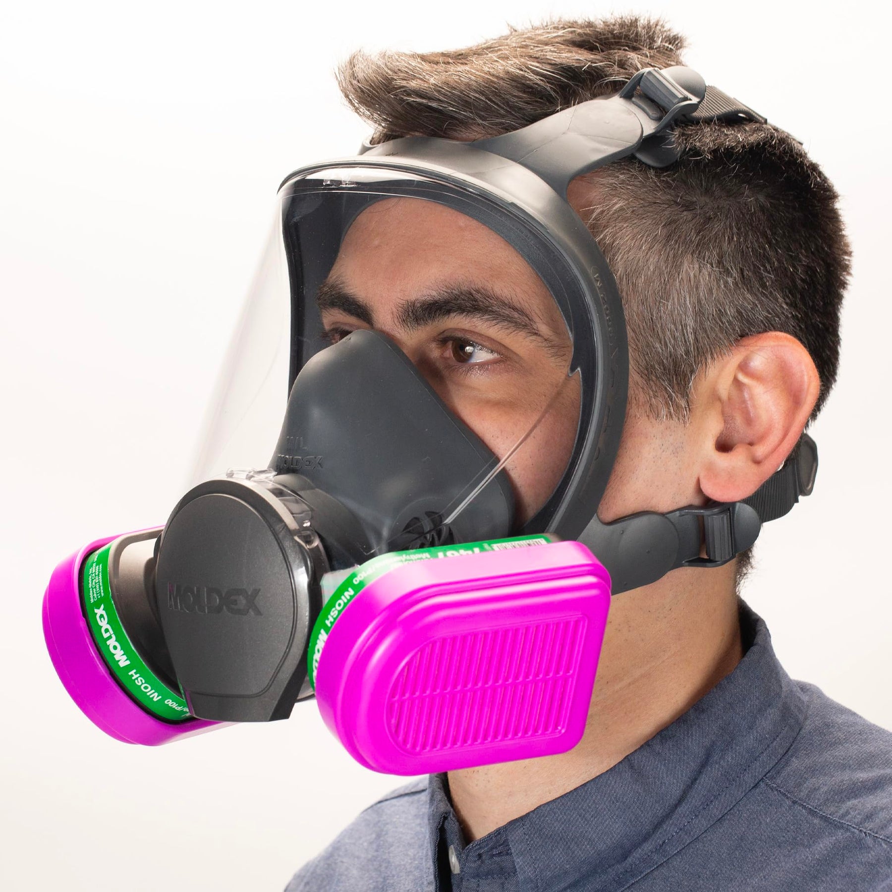 Moldex 7467 Respirator Cartridge — Ammonia And Methylamine/P100 Combo (Semi-Rectangular, Moldex 7000/9000) product photo