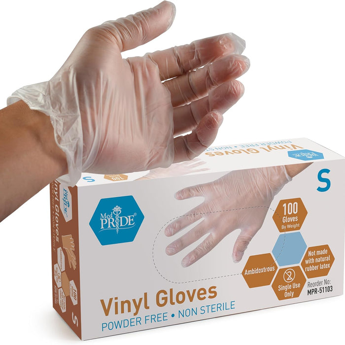 MedPride Vinyl Exam Gloves, Powder-Free & Latex-Free product photo