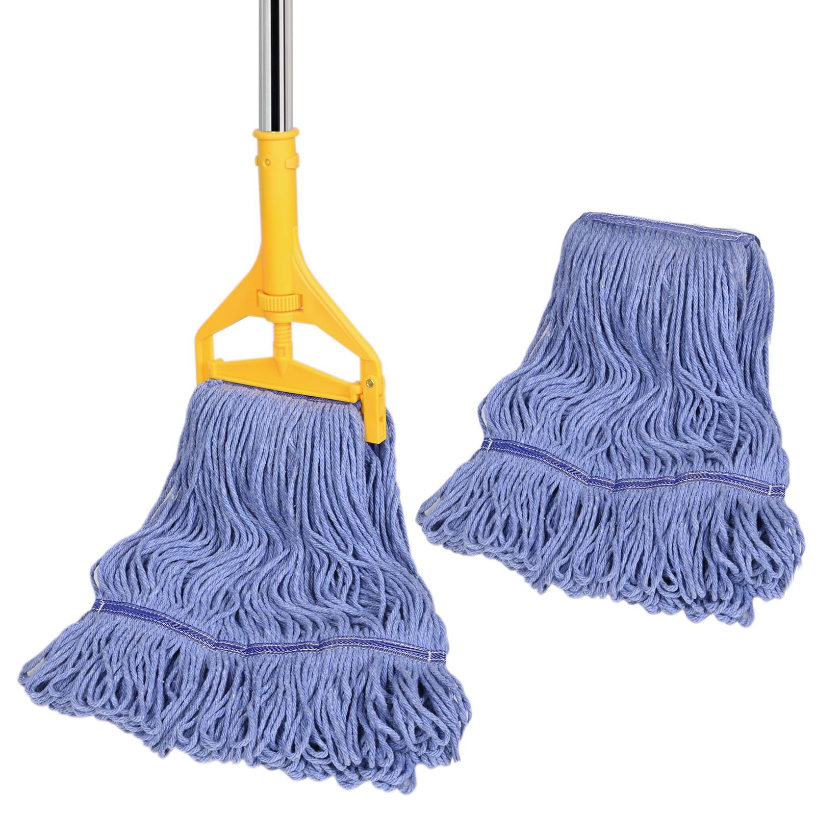 Commercial Looped-End Wet Mop with 63 in Handle + Extra Head product photo