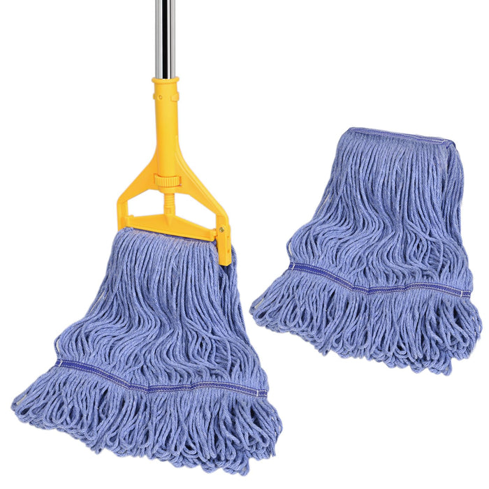 Commercial Looped-End Wet Mop with 63 in Handle + Extra Head product photo