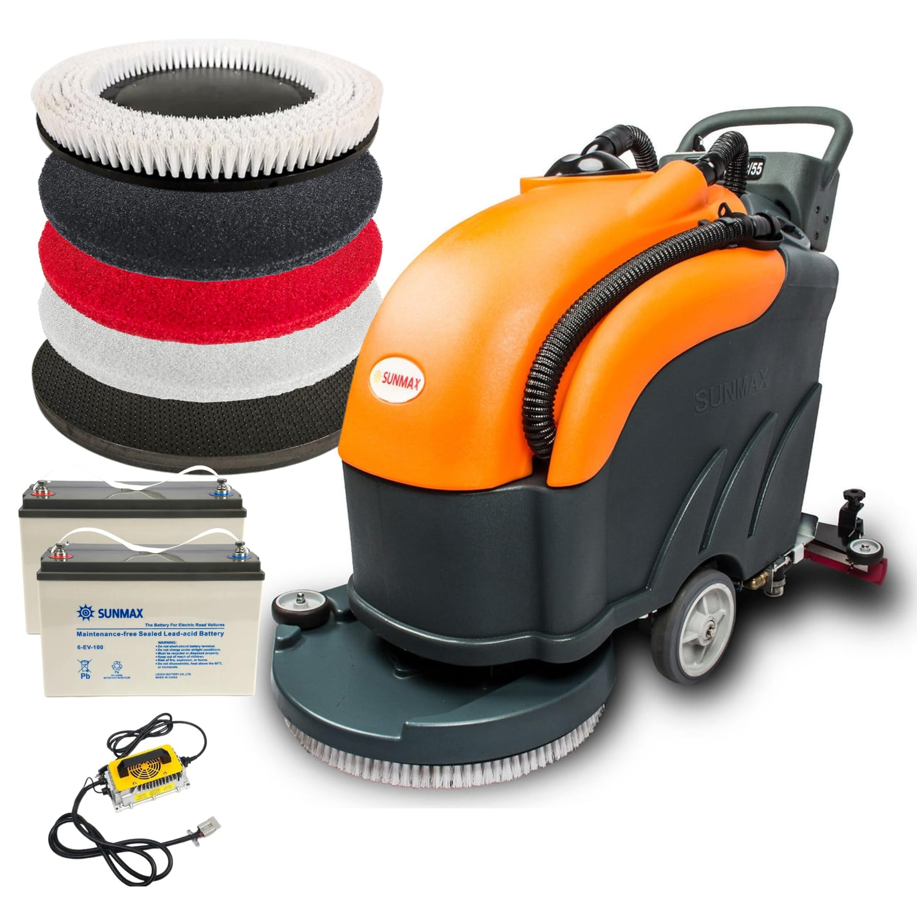 SUNMAX 22 in Cordless Walk-Behind Floor Scrubber — Battery, Dual Tanks, 31 in Squeegee product photo