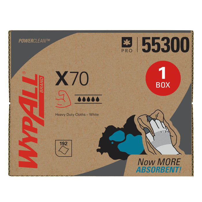 WypAll X70 Brag Box Power Clean Wipers — 192-Count product photo