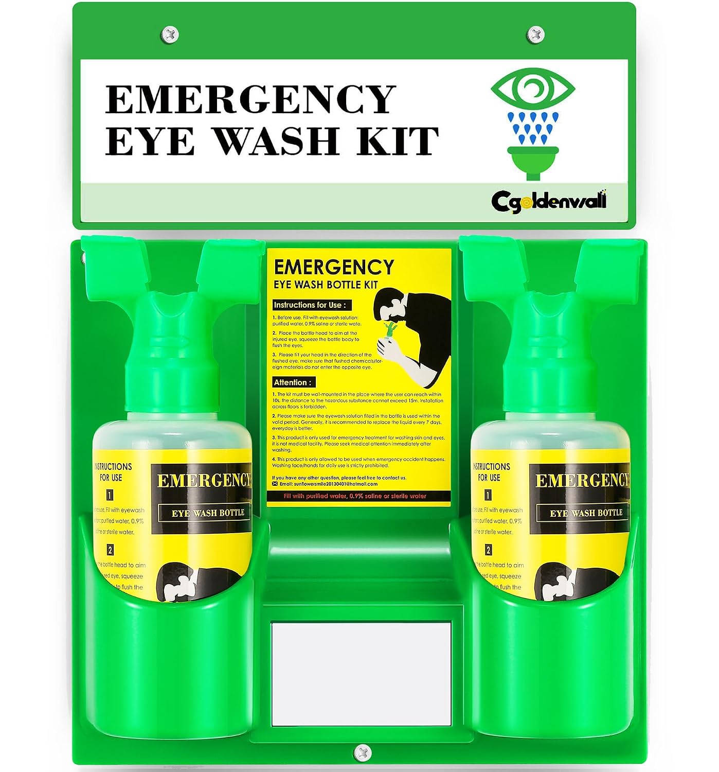 CGOLDENWALL Emergency Eye Wash Station, Portable, Wall Mounted product photo