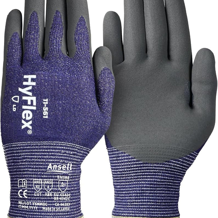 Ansell HyFlex 11-561 ANSI A4 Cut-Resistant Mechanical Gloves