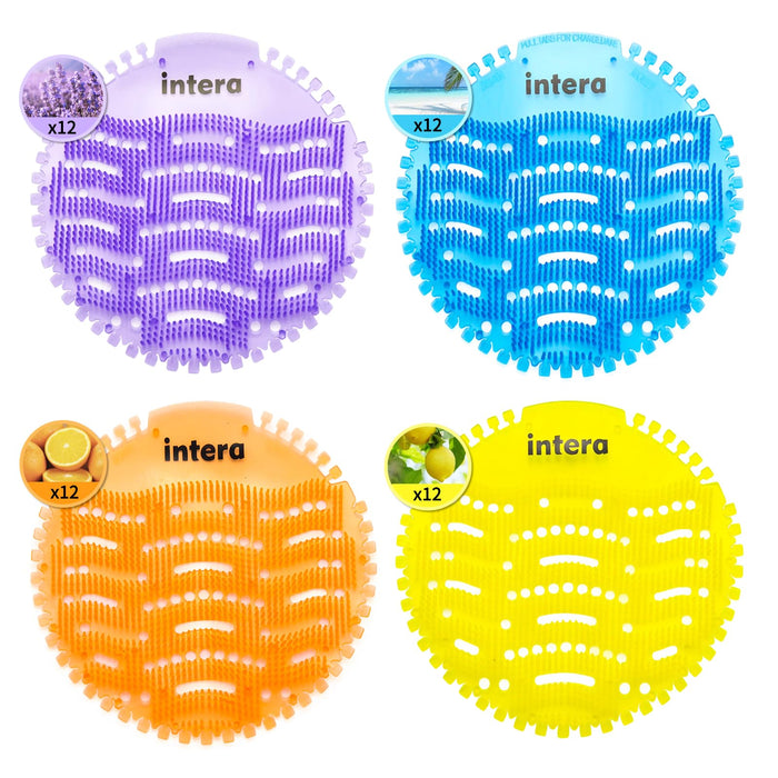 Urinal Screens with Deodorizer, 3D Anti-Splash — 48 Pack product photo